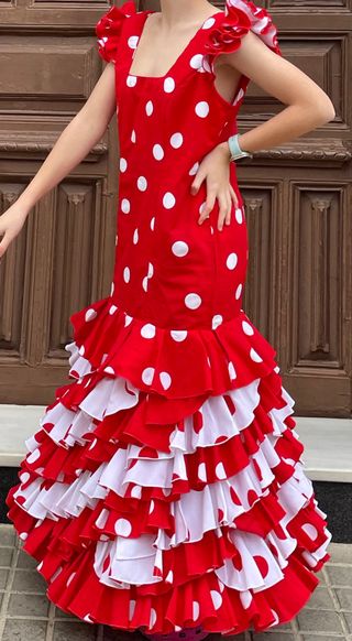 Traje de Flamenca Rojo Talla 40 42