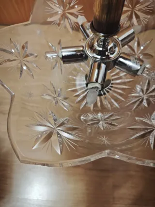 Lámpara de techo Pablo Rey cristal y bronce