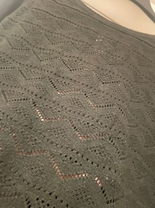 Maglione nero cotone traforato fiocchi