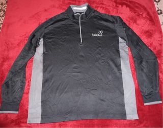 Sudadera 1/4 cremallera negra y gris