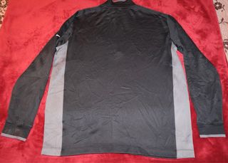 Sudadera 1/4 cremallera negra y gris