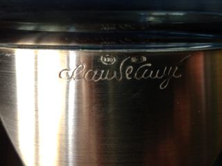 Vaso Vetro Azzurro Fascia Arg. 800 Claude Cuny