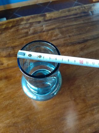 Vaso Vetro Azzurro Fascia Arg. 800 Claude Cuny