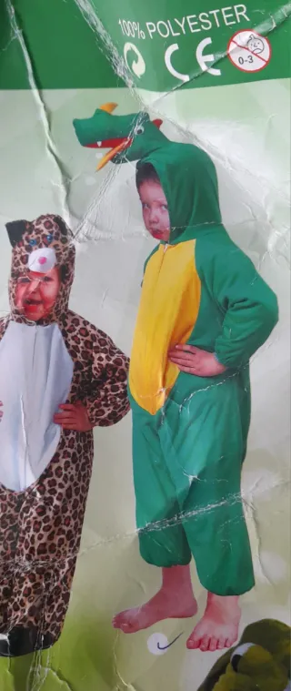 Disfraz Dinosaurio Verde y Amarillo