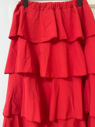 Falda flamenca roja volantes