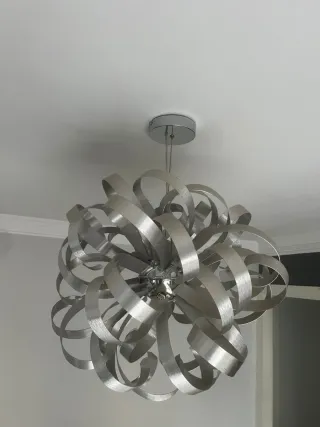 Lámpara Diseño Plateada Moderna