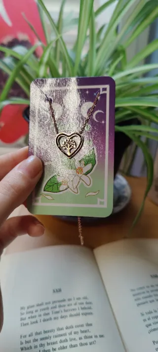 Collar Corazón Árbol Vida Piedras Dorado