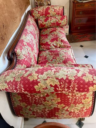Sofá clásico madera tallada 2/3 plazas