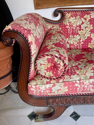 Sofá clásico madera tallada 2/3 plazas