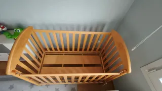 Cuna madera 60x120 + colchón muelles