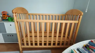 Cuna madera 60x120 + colchón muelles