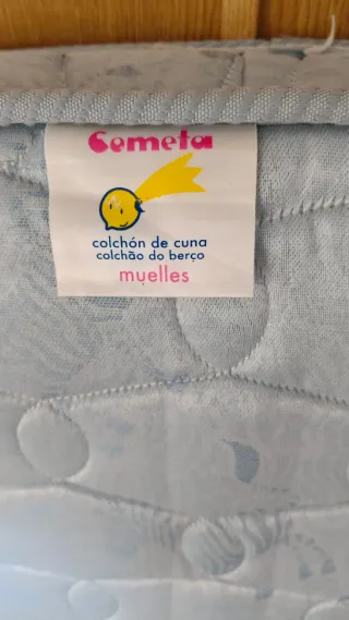 Cuna madera 60x120 + colchón muelles