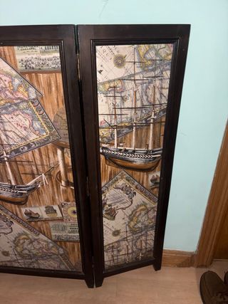 Biombo decorativo de la década de los 60