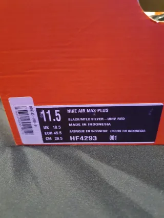 Zapatillas Nike Air Max TN Negras Rojas 45.5