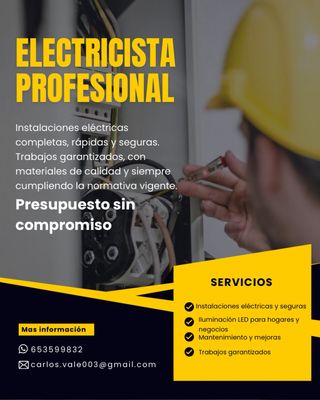 Electricista con experiencia. Instalacion eleceléc