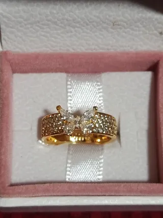 Anillo Pandora Mariposa Dorado Talla 16