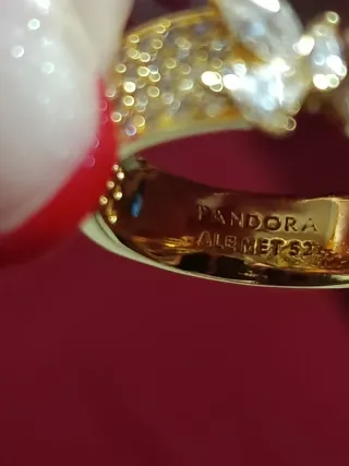 Anillo Pandora Mariposa Dorado Talla 16