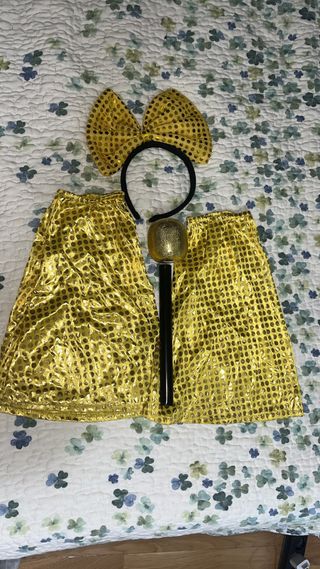 Disfraz niña retro 70s dorado talla 7/9 años