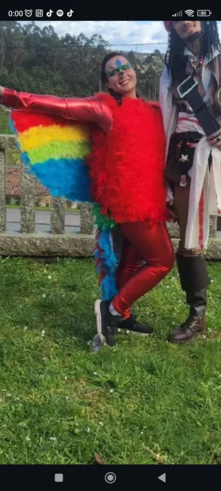 Disfraz Guacamayo Talla Única hecho a mano.