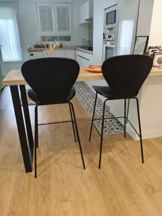 Dos Sillas alta de barra negra
