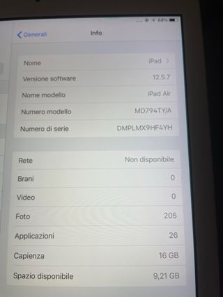 Apple iPad Air Argento