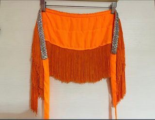 Gonnellino danza arancione frange paillettes