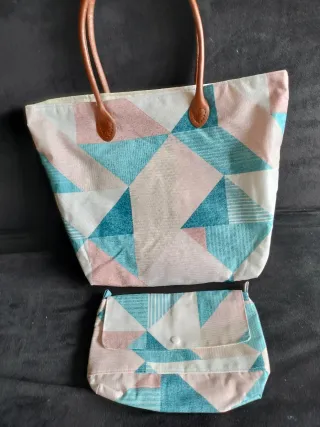Bolso de hombro estampado geométrico