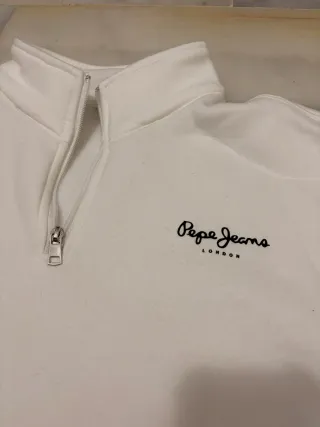 Sudadera Pepe Jeans cremallera blanca
