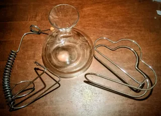 Caraffa decanter in vetro 2 portabottiglie