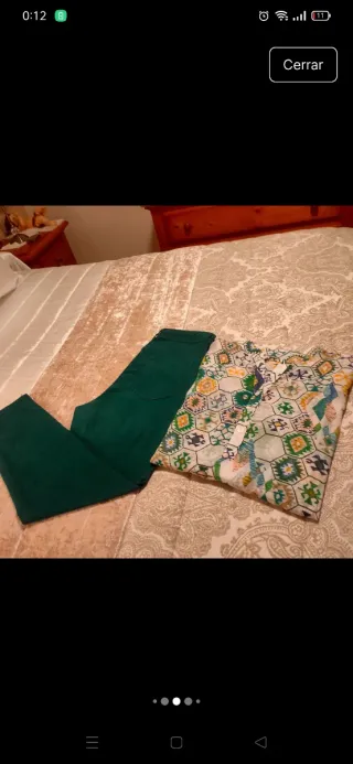 Lote Pantalón Vaquero Verde y Camisa Estampada