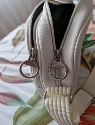 Bolso bandolera Lacoste blanco mujer