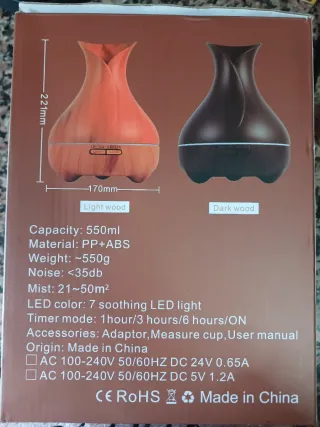 Aroma Diffuser 550ML 7 LED