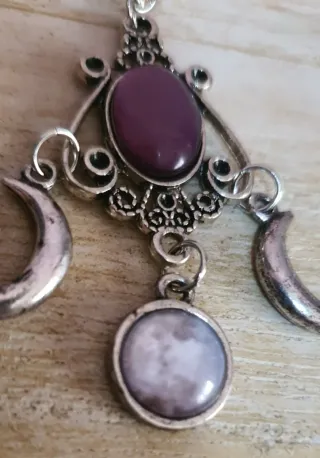 Colgante diosa de la luna triple, collar místico