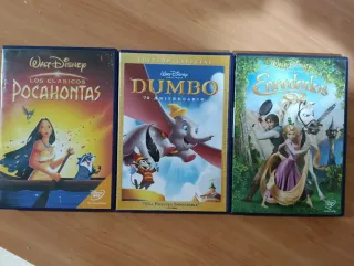 DVDs Disney Pocahontas, Dumbo, Enredados (Español)