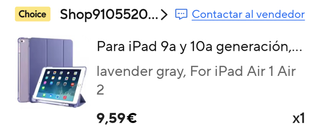 Funda iPad 9/10 Gen 2 Lavender Gray
