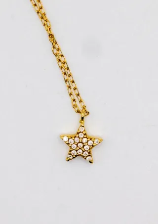 Cadena y Dije Estrella Oro 18k