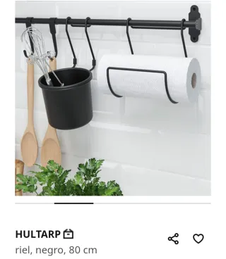 7 Barras negras pared para cocina, baño, dormitori