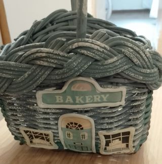 Cesta mimbre decorativa casa panadería
