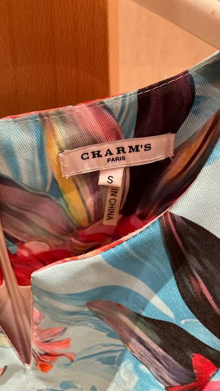Vestido CHARMS floral azul y rojo Talla S