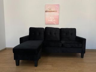 Sofa con Puff Convertible a Chaise Longue 184cm