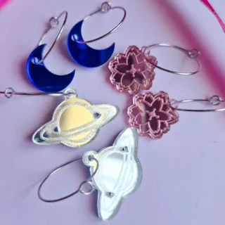 Pendientes Mystic Rona flor cerezo rosa