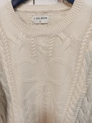 Jersey Silbon Trenzado Beige Talla XL