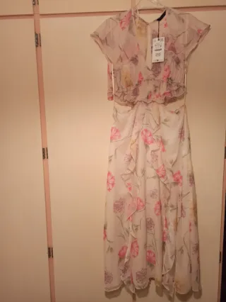 Vestido Zara floral multicor