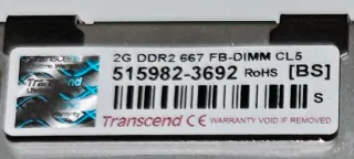 4x 2GB DDR2 667 FB-DIMM ECC RAM Transcend