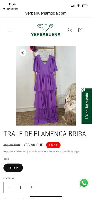 Vestido morado con volantes