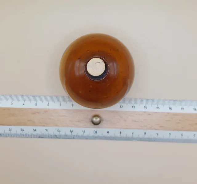 OFERTA Frasco botica ámbar vidrio soplado c.1900