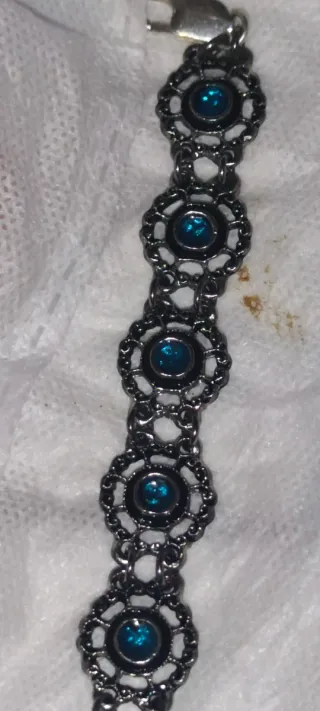 Pulsera Plata 925 con piedras verdes