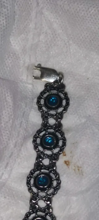 Pulsera Plata 925 con piedras verdes