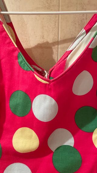 Vestido Flamenca Corto Rosa Lunares