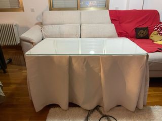 Mesa brasero con sayas a medida